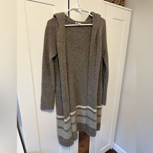 Aritzia Community Long Grey Wool Cardigan